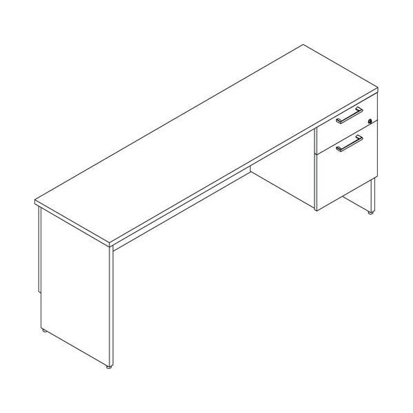 Groupe Lacasse Credenza, Right Single Pedestal, 72inWx20inDx29inH, Sahara LAS31NES2072FR - main